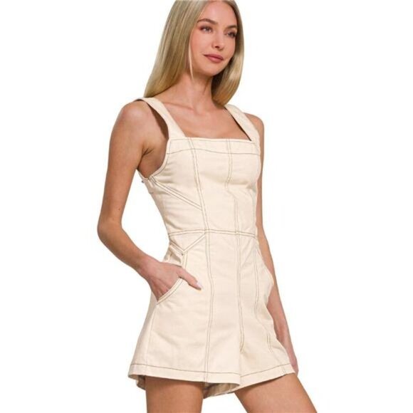 Zenana Tie Back Romper - Picture 1 of 4